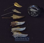 NZ Rugby Badge Selection (7): Silver fern butterfly clip or lapel pin stick type, one clearly