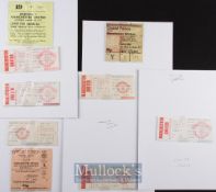 1972/73 Manchester Utd league match tickets homes Liverpool, Southampton, Stoke City, West Ham
