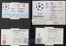 1998/99 Manchester Utd Champions League match tickets homes & aways v Bayern Munich, v Brondby. (