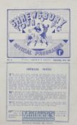 1947/48 Shrewsbury Town v Wolverhampton Wanderers football programme Birmingham League 4 October
