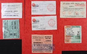 1975/76 Manchester FA Cup match tickets homes v Oxford Utd, Peterborough Utd, Wolves and aways