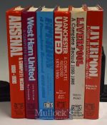 Selection of Football Breedon Books ~A Complete Record~ to include Arsenal 1886-1990, West Ham