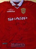 1999/00 Signed Manchester United Football Shirt signed to the front in ink by 13, with ~UEFA