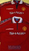 1998/00 Manchester United Home Football Shirts all replica, short sleeve, red shirts, sizes