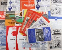 Assorted 1950s Football Programmes featuring teams such as Chelsea, Tottenham Hotspur, Arsenal,