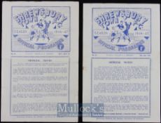 1946/47 Shrewsbury Town v Aston Villa football programme date 11 January 1947, v Walsall 24 May 1947