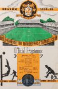 1952/53 Wolverhampton Wanderers youth v Manchester Utd youth match programme 9 May 1953. FA youth