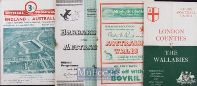 1947-8 Australian Wallabies Rugby Tour to UK Programmes (4): Great quartet from this first post-