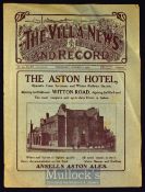1924 North Midlands v ‘Invincible’ New Zealand All Blacks Rugby Programme: Played at Villa Park so a