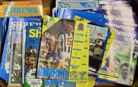 Collection of Shrewsbury Town home match programmes generally 1980~s and 1990~s, good variation of