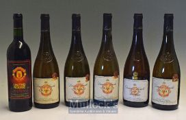 Manchester United ~Domaine Laroche Chablis~ Bottles of Wine dates 1998 and 2002, with a United Rouge