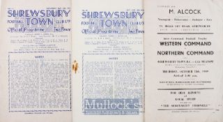 1949/50 Shrewsbury Town v Bradford Park Avenue football programme Midland League 15 October 1949,
