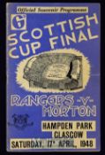 1948 Rangers v Morton Football Programme Scottish Cup Final date 17 April at Hampden Park,