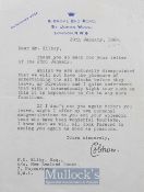 1963-4 NZ All Blacks UK Rugby Tour Letter from Lord Cobham: Single embossed headed sheet from