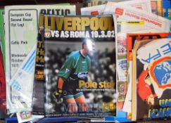 Assorted Selection of European Football Programmes 1970s onwards to include a wide variety such as
