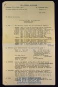 1945 Football itinerary for FA Services XI team tour of Switzerland 19th – 25th July 1945 issued