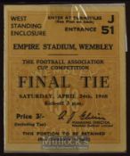 1948 FA Cup final Manchester United v Blackpool football ticket. Good.