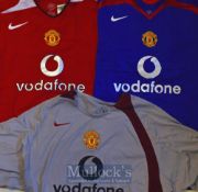 2004/06 Manchester United Football Shirts to include Home and Away shirts, short sleeves, both