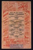 Very Rare Oxford University Rugby Programme selection (4): Including hugely scarce 1898 two sided