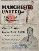 1934/35 Manchester Utd v Swansea Town Division 2 match programme at Old Trafford 29 September