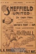 1900/1901 Sheffield Utd v Liverpool match programme 22 April 1901, contains photos of the FA Cup