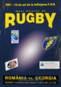 Scarce 2000 Rugby programme, Romania v Georgia: In very good order, colourful 4pp issue from