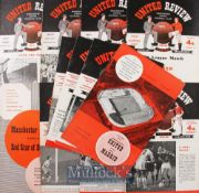 Selection of Manchester Utd home football programmes to include 1950/51 Arsenal (FAC), 1951/52