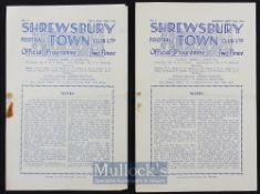 1948/49 Birmingham Challenge Cup Shrewsbury Town v Brierley Hill football programme 26 November