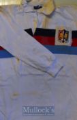 Rare 1971 Matchworn Rugby Jersey, Western Counties of Wales v Canada: 40” white Bukta Scrum jersey