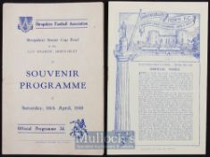 Shropshire Senior Cup finals football programmes 1948 Shrewsbury Town v Oswestry Town 8 May 1948,