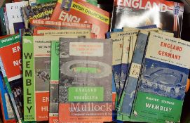 1950s onwards England International Football Programme Selection includes homes and away fixtures,