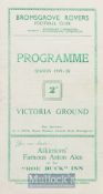 1949/50 Bromsgrove Rovers v Shrewsbury Town FAC qualifying round match programme 12 November 1949,
