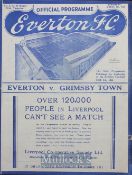 1937/38 Everton v Grimsby Town Football Programme date 05/03/38, in good condition