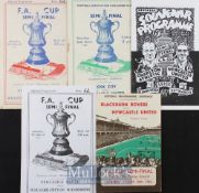 FA Cup semi-final football programmes 1951 Newcastle Utd v Wolverhampton Wanderers, 1952 Blackburn