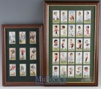 1920s Rugby Cigarette Card Displays Mounted Framed and Glazed (2): 18” x 12”, the 25 rugby men in