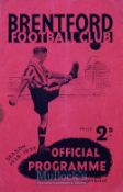 Pre-War 1938/39 Brentford v Manchester Utd match programme 17 December 1938 at Griffin Park. Rusty