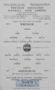 1945/46 Wrexham v Shrewsbury Town FAC match programme 15 December 1945 at the Racecourse, single