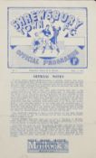 1948/49 Shrewsbury Town v Kidderminster Maserfield Cup match programme, 4 September 1948, single