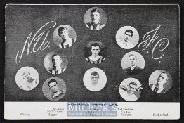 Pre-WW1 Newcastle Utd postcard 1911/1912 featuring portraits of the team squad players. Good.
