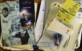 Ex Press man~s Football collection of Press packs and Memorabilia – such as colour team sheets,