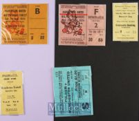 1974/75 Manchester away match tickets v Millwall (sold out), Fulham, Norwich City and homes v