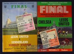 1970 Chelsea v Leeds Utd FA Cup final football programme + seat match ticket plus 1973 Leeds v