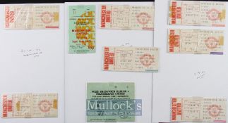 1972/73 Manchester Utd league match tickets homes v Leicester City, Arsenal, Chelsea, Coventry City,