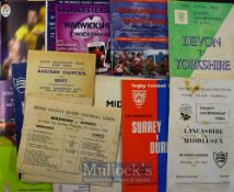 English County Rugby Collection (13): Including three from the 1930s all with slight glue marks to