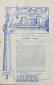 1947/48 Shrewsbury Town v Lincoln City match programme 21 February 1948 Midland League. Fair.