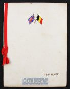Scarce VIP programme issue for British Army v Belgium Army at Command Central ground, Queens Avenue,