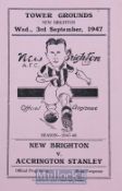 1947/48 New Brighton v Accrington Stanley football programme 3 September 1947 at the Tower