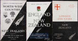 1953-4 NZ All Blacks UK Tour Rugby Programmes (3): Issues from this tour to include v London