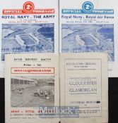 Services Rugby Programmes pre-WW2 & Wartime (4): Royal Navy v RAF and v The Army (both Twickenham)