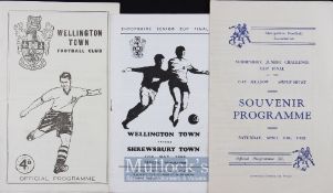 1947/48 Shropshire Junior Cup final Newport Town v Hanwood Athletic football programme at Shrewsbury